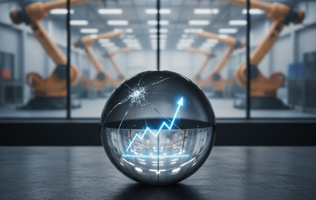 bola de cristal analizando el forecast de producción